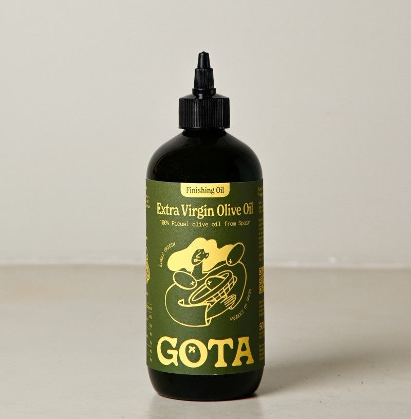 Bottle of Gota Extra Virgin Finishing Olive Oil 
